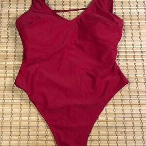 Cheeky Red High Waisted Swimsuit, Small